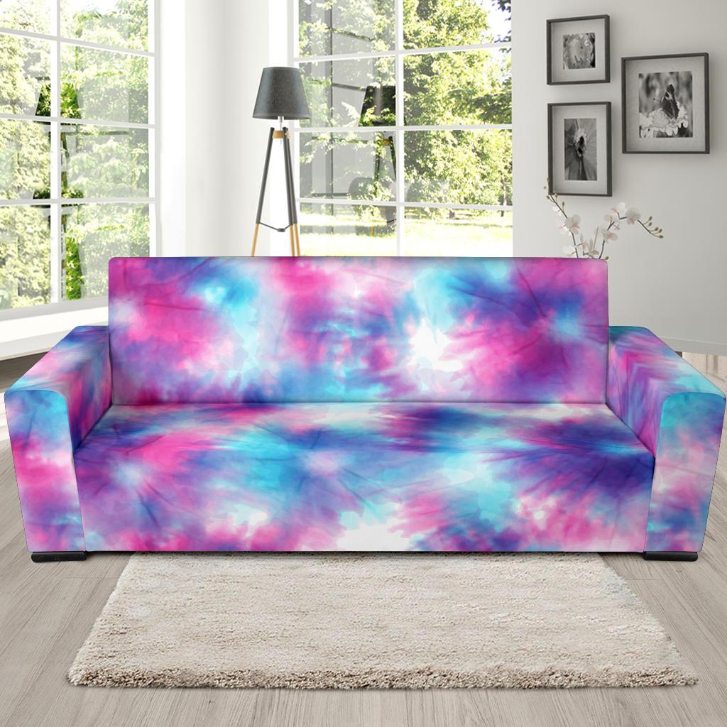 Tie Dye Blue Pink Sofa Slipcover-JORJUNE.COM