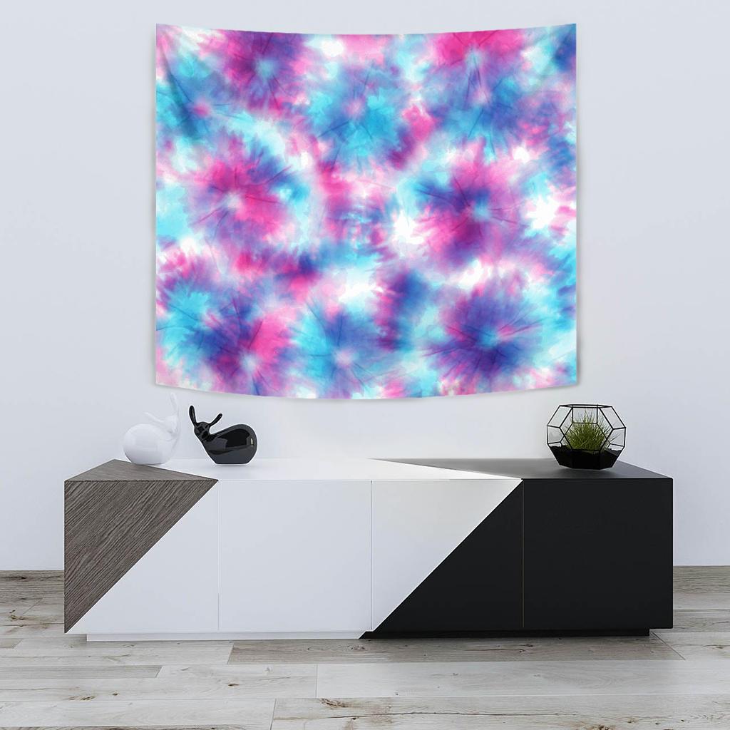Tie Dye Blue Pink Tapestry