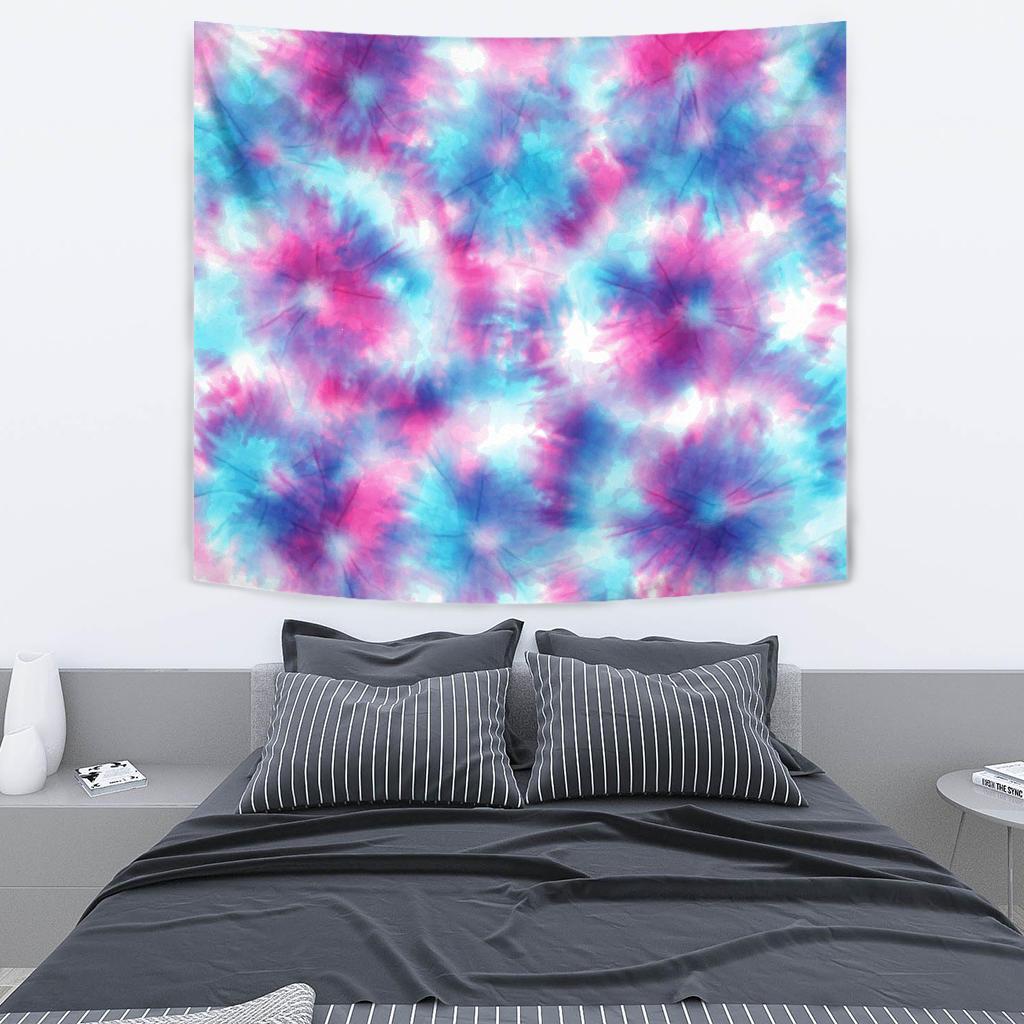 Tie Dye Blue Pink Tapestry