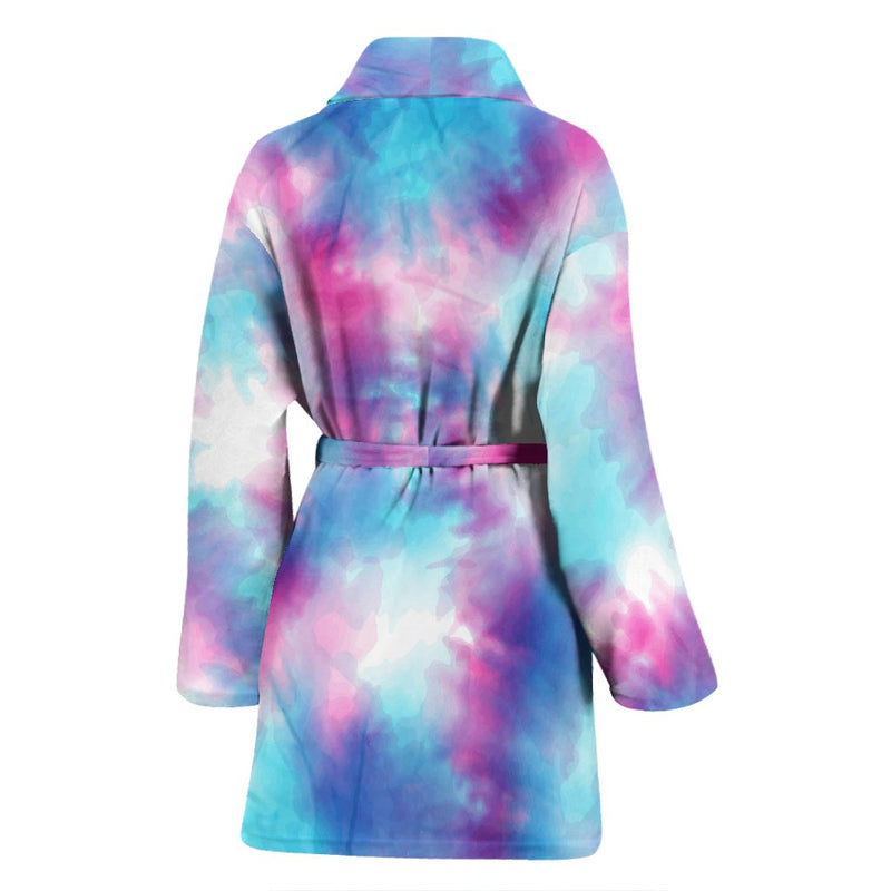 Tie Dye Blue Pink Women Bath Robe