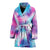 Tie Dye Blue Pink Women Bath Robe