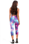 Tie Dye Blue Pink Women Capris