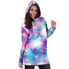 Tie Dye Blue Pink Women Hoodie Dress