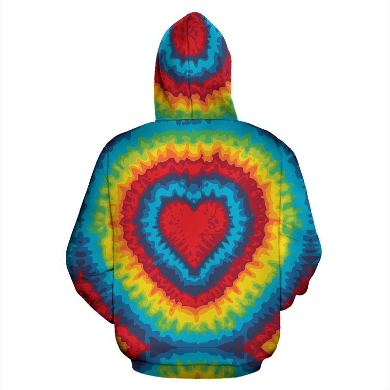 Tie Dry Heart shape All Over Print Hoodie