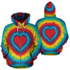 Tie Dry Heart shape All Over Zip Up Hoodie