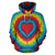 Tie Dry Heart shape All Over Zip Up Hoodie