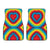 Tie Dry Heart shape Car Floor Mats