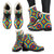 Tie Dye Heart shape Faux Fur Leather Boots