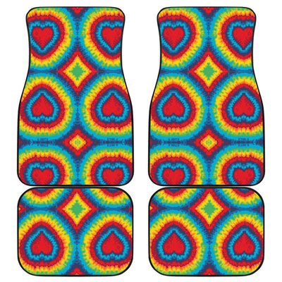 Tie Dye Heart shape Front and Back Car Floor Mats