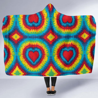 Tie Dye Heart shape Hooded Blanket-JORJUNE.COM