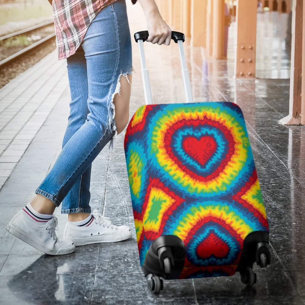 Tie Dry Heart shape Luggage Cover Protector