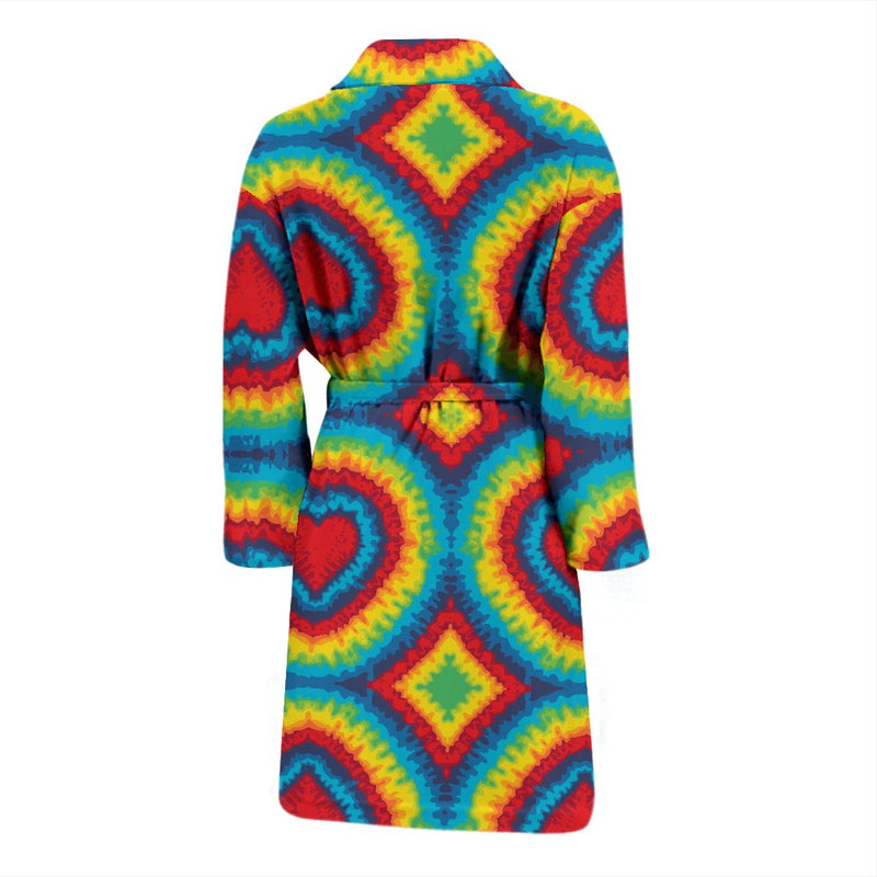 Tie Dye Heart Shape Men Bath Robe