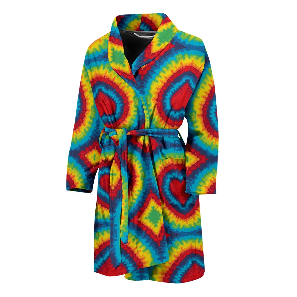 Tie Dye Heart Shape Men Bath Robe