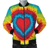 Tie Dye Heart Shape Men Casual Bomber Jacket