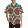 Tie Dye Heart shape Men Hawaiian Shirt