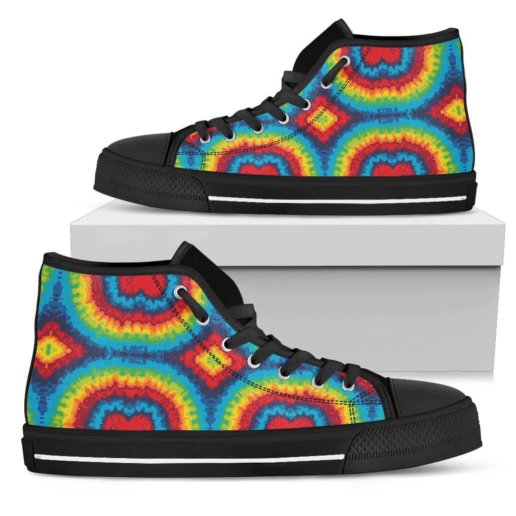 Tie Dye Heart shape Men High Top Shoes