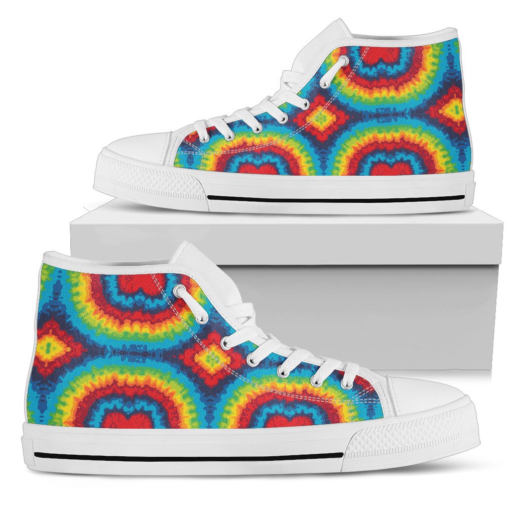 Tie Dye Heart shape Men High Top Shoes