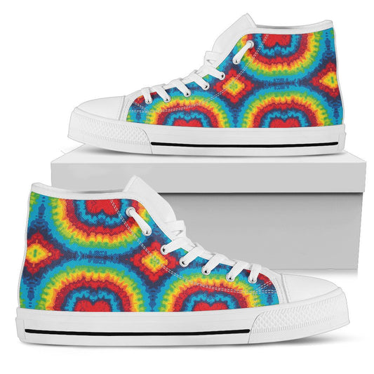 Tie Dye Heart shape Men High Top Shoes
