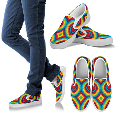 Tie Dye Heart Shape Men Slip On Shoes