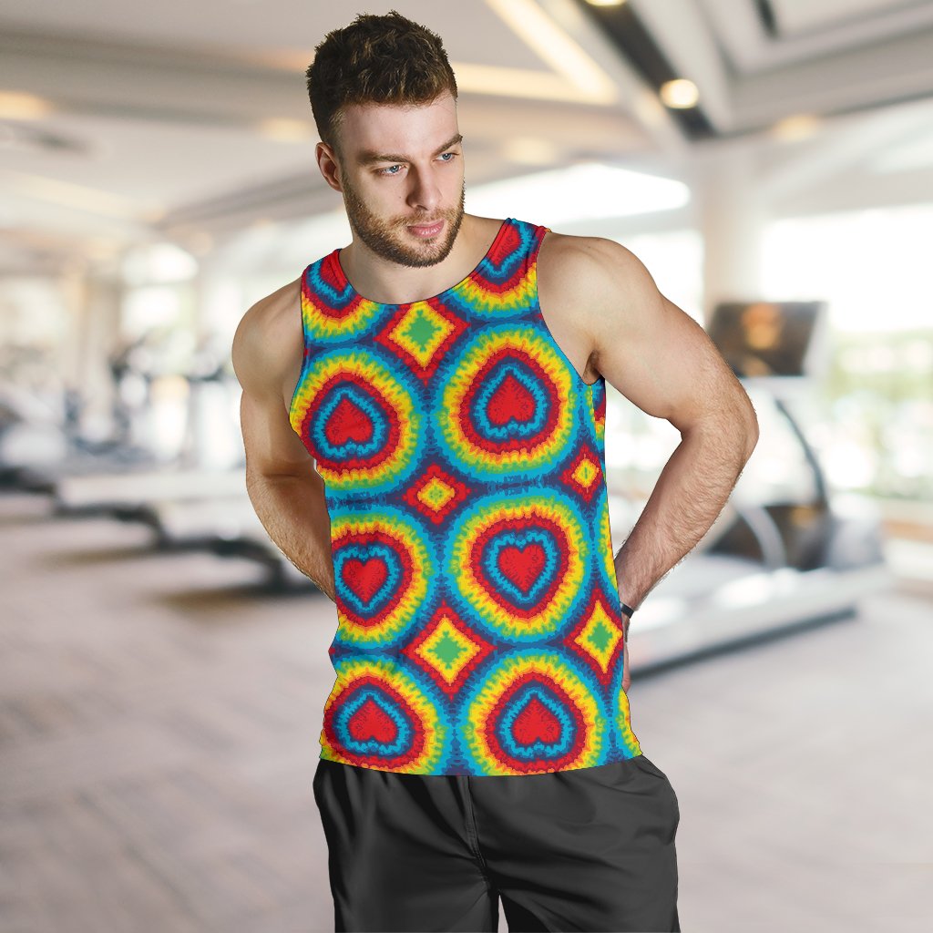 Tie Dye Heart shape Men Tank Top