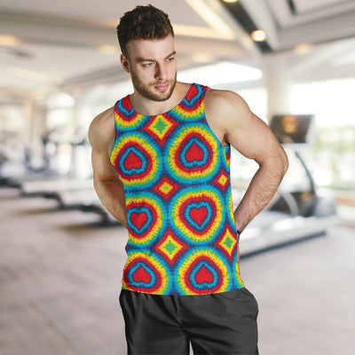 Tie Dye Heart shape Men Tank Top