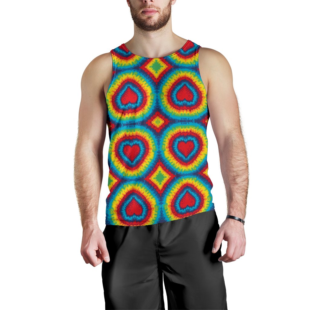 Tie Dye Heart shape Men Tank Top