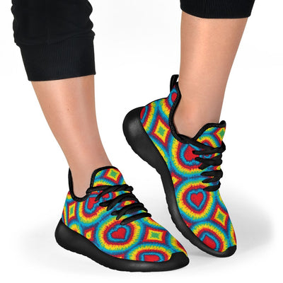 Tie Dye Heart shape Mesh Knit Sneakers Shoes