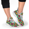Tie Dye Heart shape Mesh Knit Sneakers Shoes