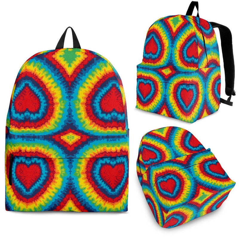 Tie Dye Heart Shape Premium Backpack