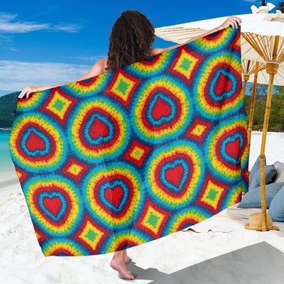 Tie Dye Heart Shape Sarong Pareo Wrap