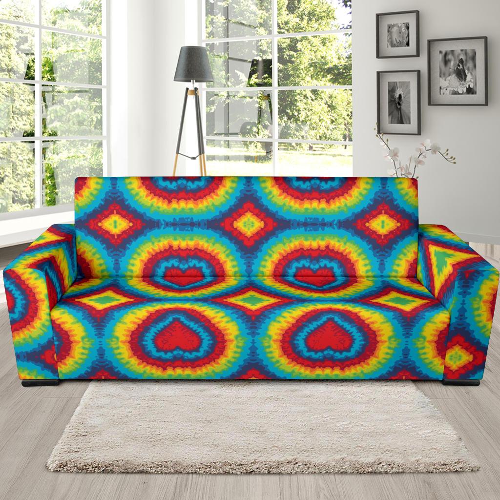 Tie Dye Heart shape Sofa Slipcover-JORJUNE.COM