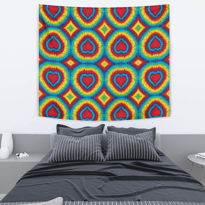 Tie Dye Heart shape Tapestry
