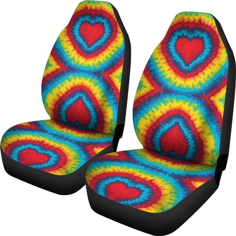 Tie Dry Heart Shape Universal Fit Car Seat Covers