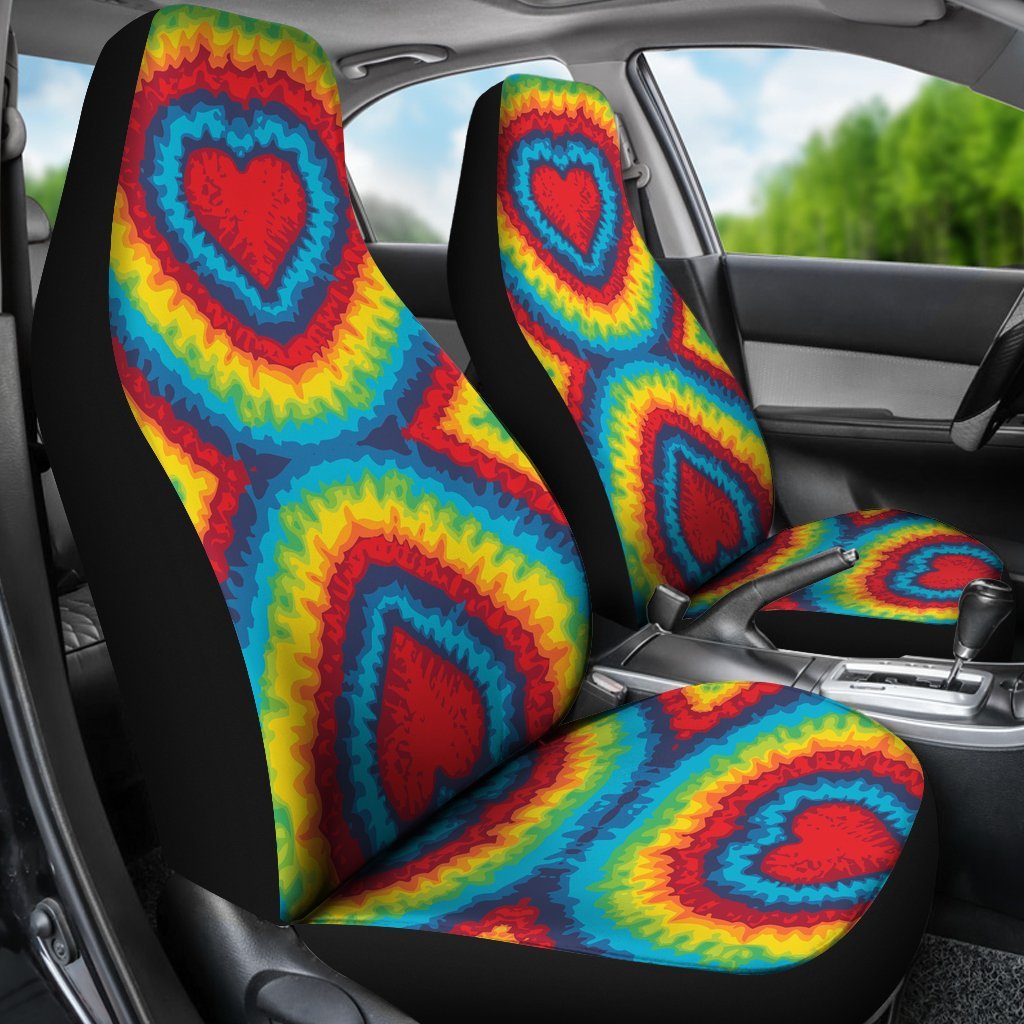 Tie Dry Heart Shape Universal Fit Car Seat Covers