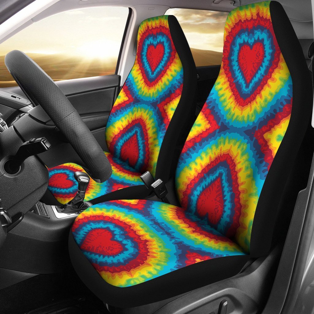 Tie Dry Heart Shape Universal Fit Car Seat Covers