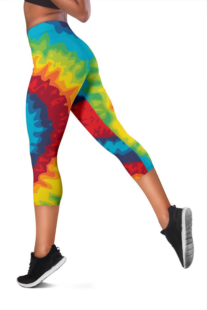 Tie Dye Heart Shape Women Capris