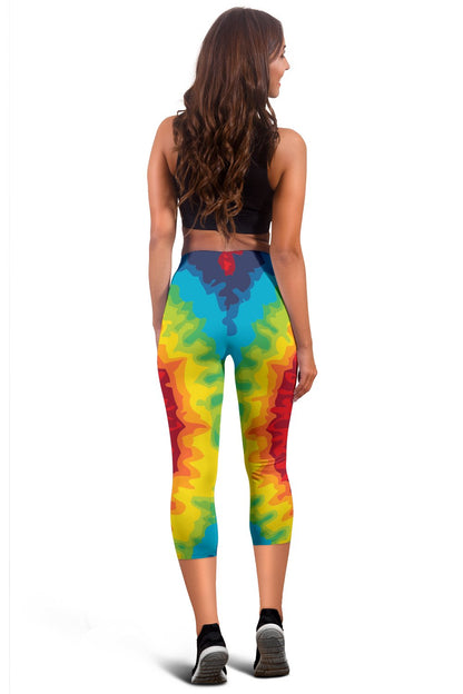 Tie Dye Heart Shape Women Capris