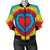 Tie Dye Heart Shape Women Casual Bomber Jacket