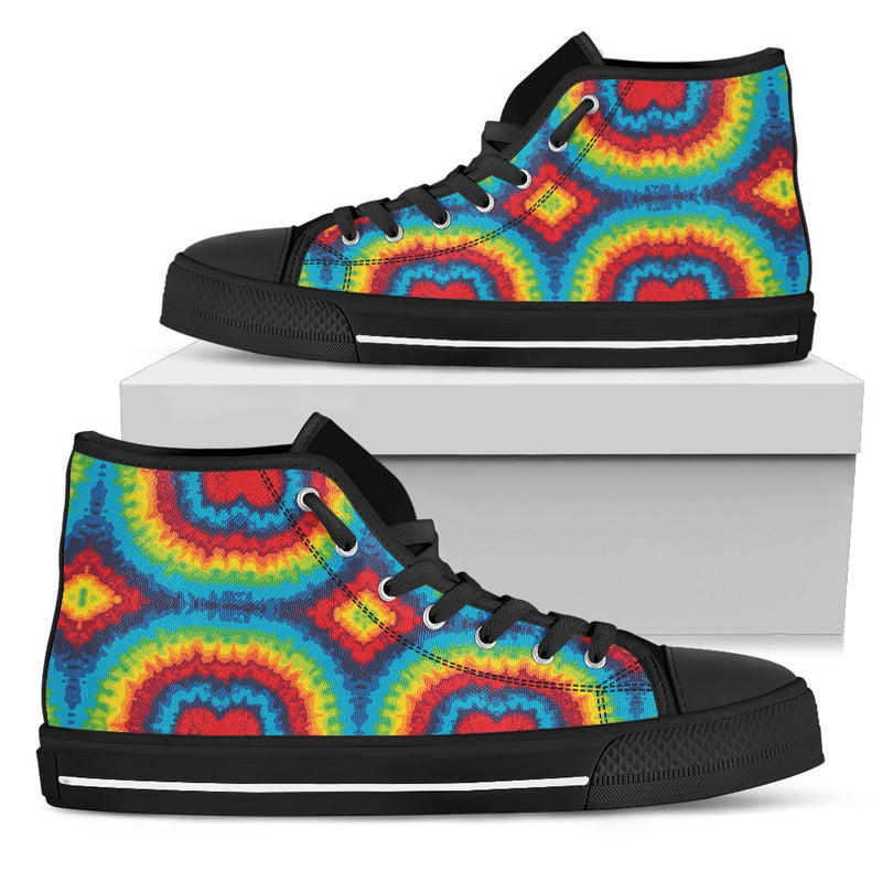 Tie Dye Heart Shape Women High Top Shoes