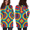 Tie Dye Heart Shape Women Hoodie Dress