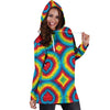 Tie Dye Heart Shape Women Hoodie Dress