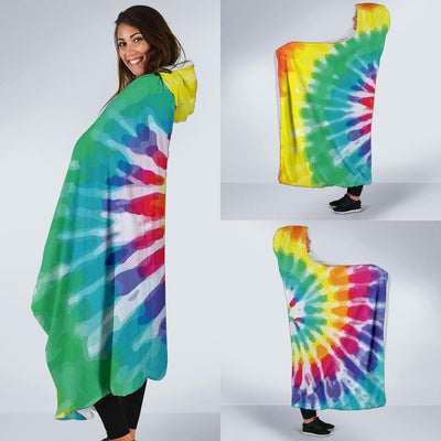 Tie Dye Hooded Blanket-JORJUNE.COM