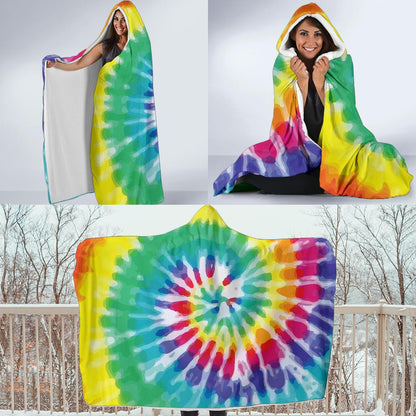 Tie Dye Hooded Blanket-JORJUNE.COM