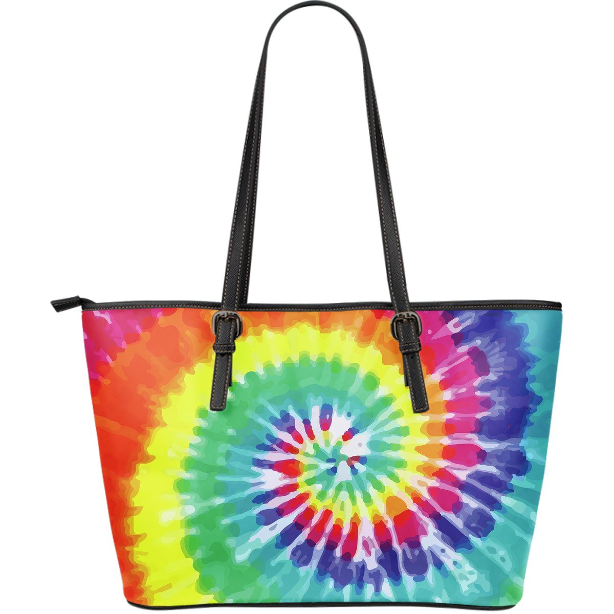Tie Dye Large Leather Tote Bag