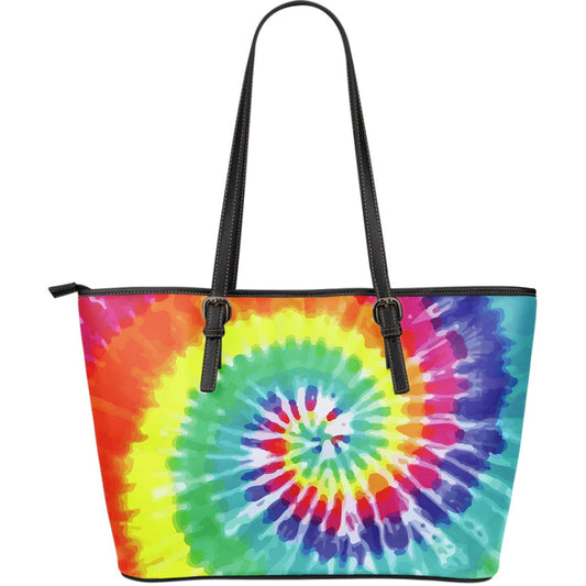 Tie Dye Large Leather Tote Bag
