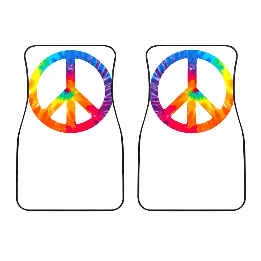 Tie Dry Peace Sign Car Floor Mats