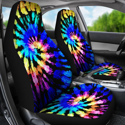Tie Dye Rainbow Design Print Universal Fit Car Seat Covers-JorJune