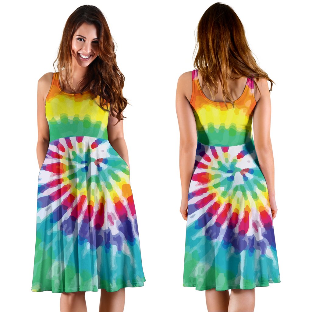 Tie Dye Sleeveless Mini Dress