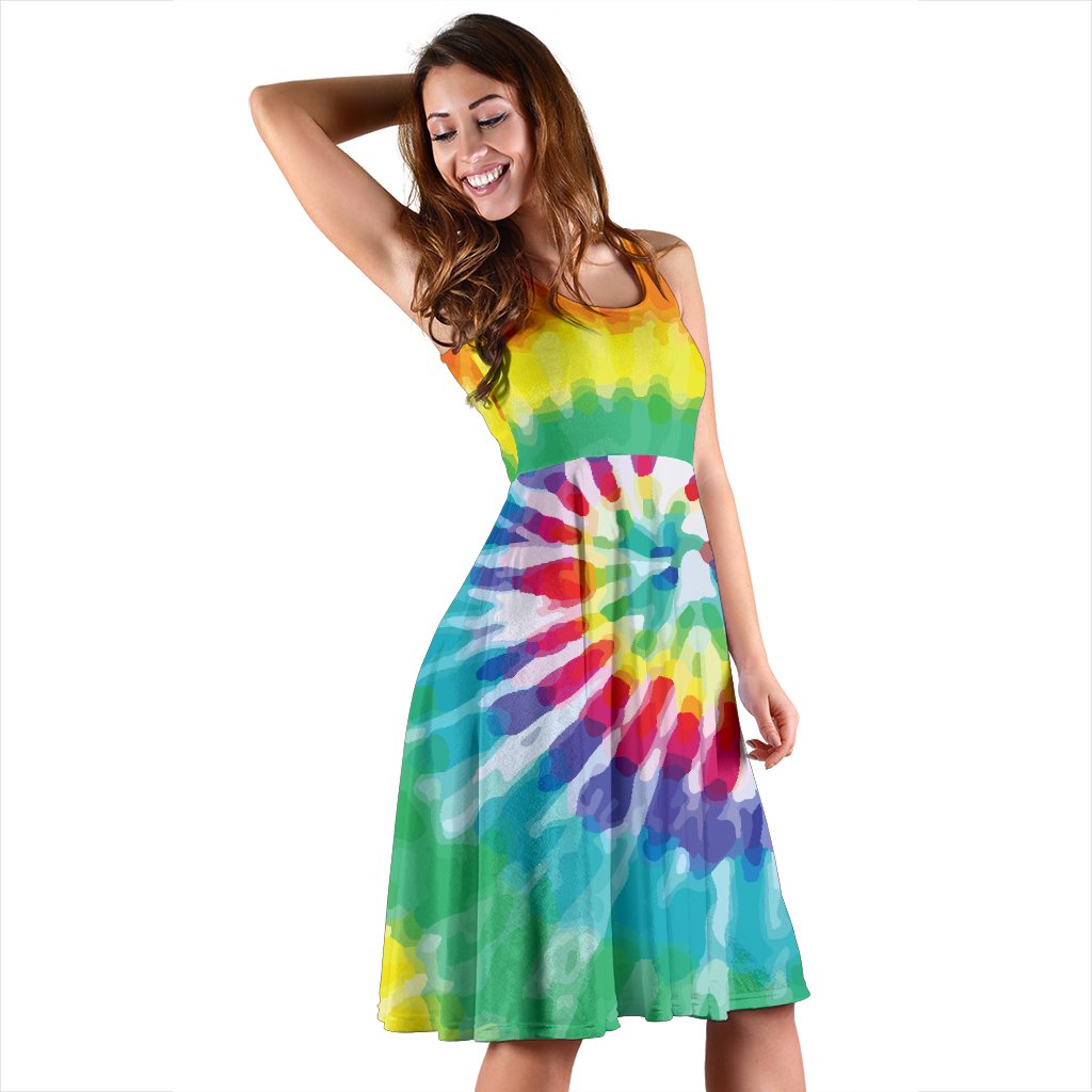 Tie Dye Sleeveless Mini Dress