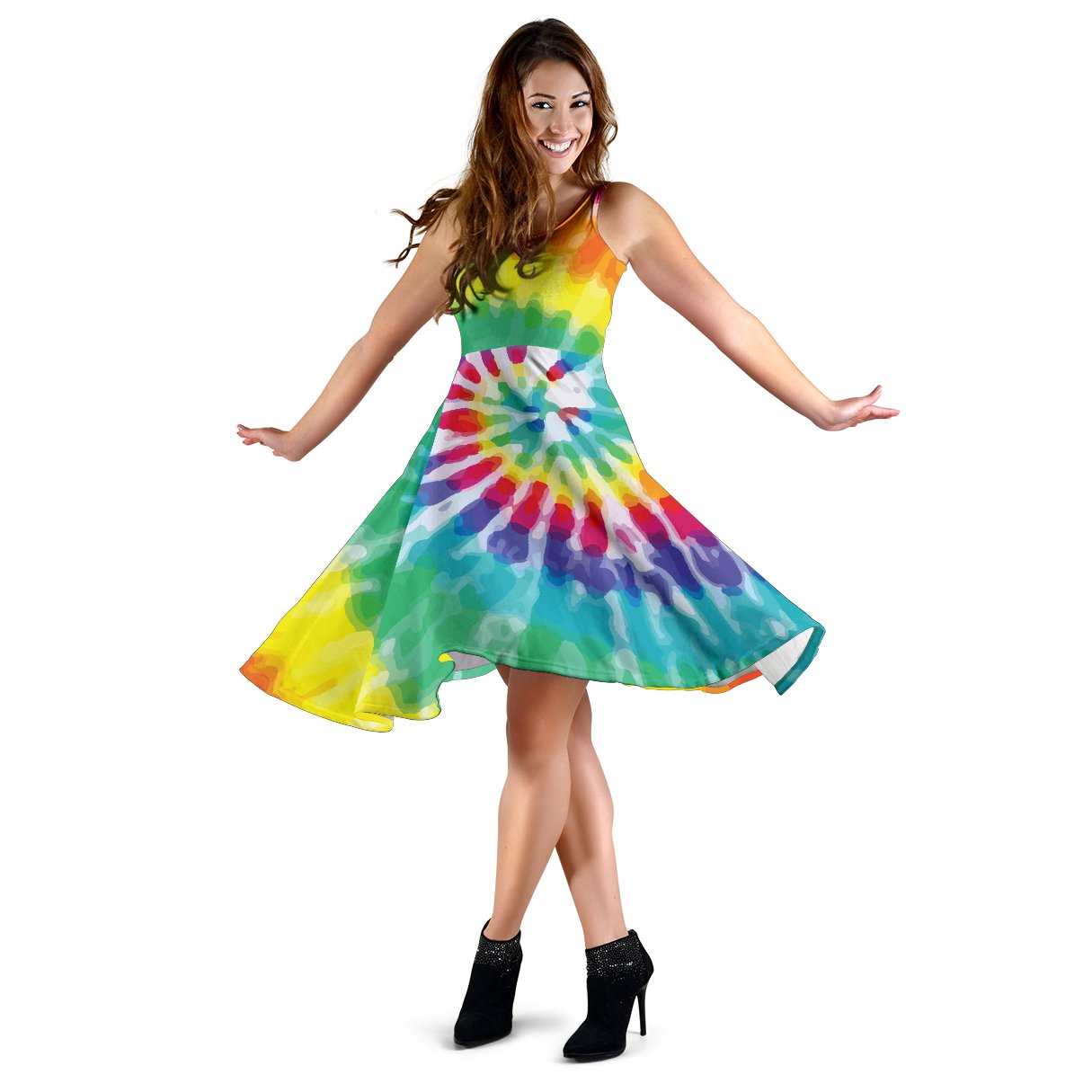 Tie Dye Sleeveless Mini Dress